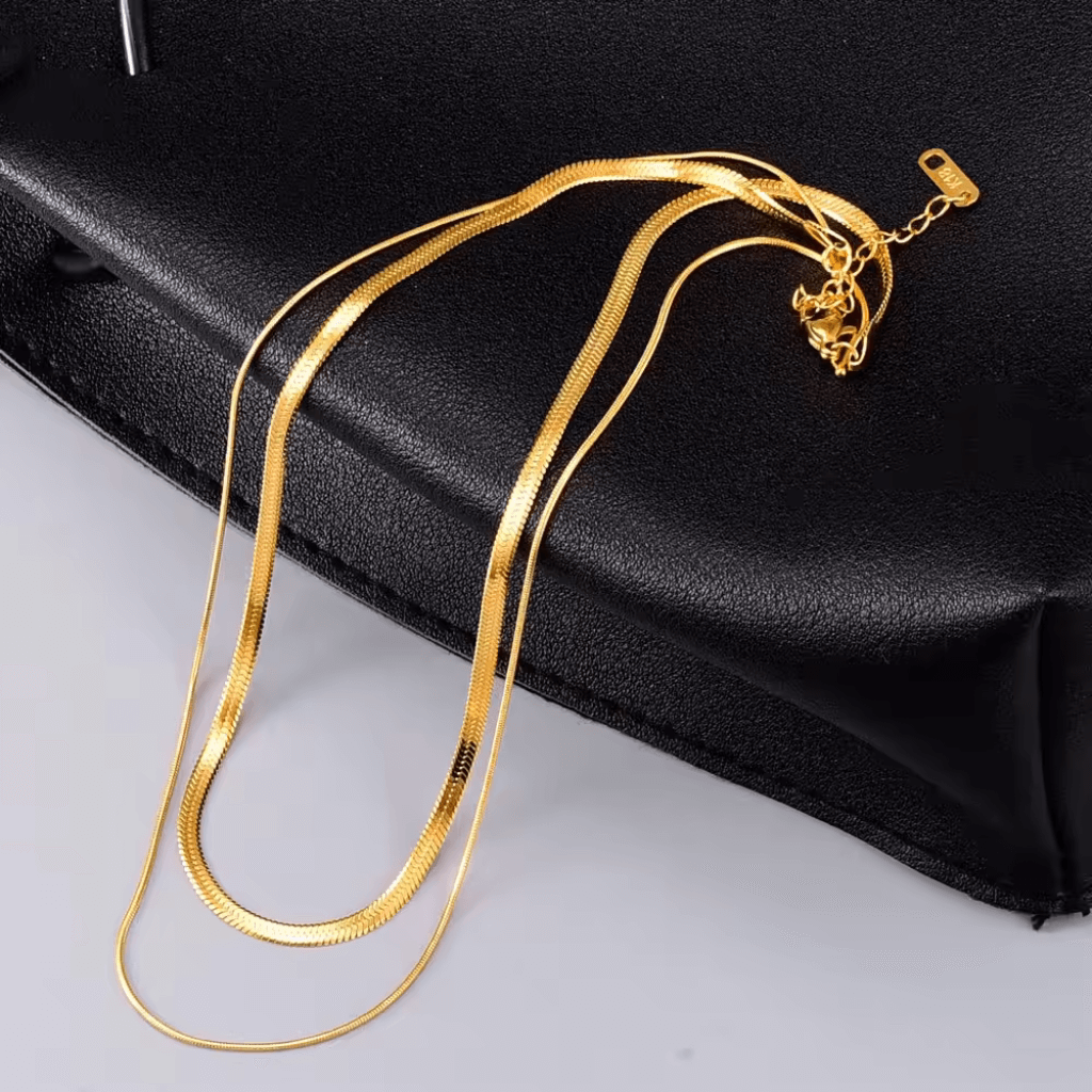 Gold plated snake chain necklace,
Multi-layered gold necklace,
Gold layered snake chain,
Elegant multi-layered necklace,
Gold snake chain jewelry,
Gold plated layered necklace,
Modern snake chain necklace,
Multi-layered gold chain
Gold plated chain necklace,
Stylish multi-layered necklace,
Gold snake chain design,
Adjustable gold snake chain,
Luxurious gold layered necklace,
Trendy gold snake chain,
Gold multi-layered necklace