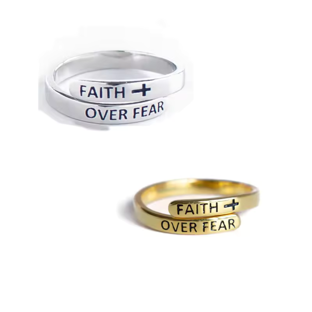 Faith Over Fear ring,
Inspirational rings for women,
Faith-based jewelry,
Christian jewelry rings,
Religious rings for men,
Motivational rings,
Faith Over Fear jewelry,
Engraved faith rings,
Customizable Faith Over Fear ring,
Religious message rings,
Stainless steel faith rings,
Empowerment rings for women,
Faith Over Fear gift ring,
Faith and courage ring,
Faith Over Fear band ring
